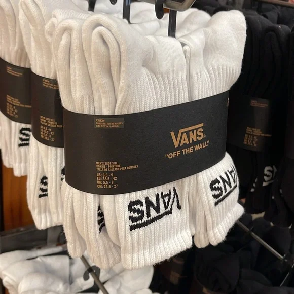 Vans Socks 6 pairs set CREW VANS.
"OFF THE WALL" White/Black 
NWT - Picture 16 of 16